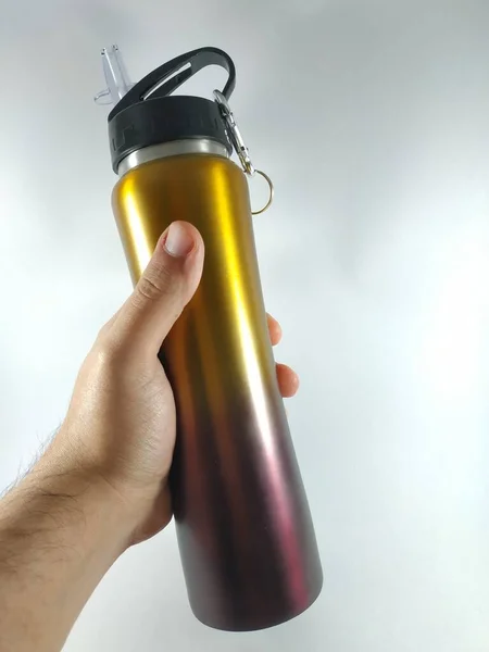 Thermos Keeps Water Cold Exercise — Stock Photo, Image