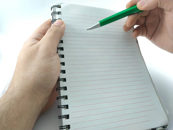 Caderno Branco Para Escrever Uma Receita — Fotografia de Stock