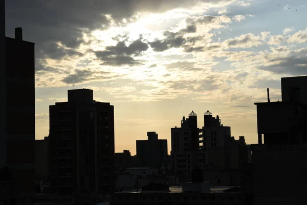 Een Foto Van Zonsopgang Mijn Stad — Stockfoto