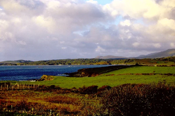 Campi Verdi Lungo Baia Donegal — Foto Stock