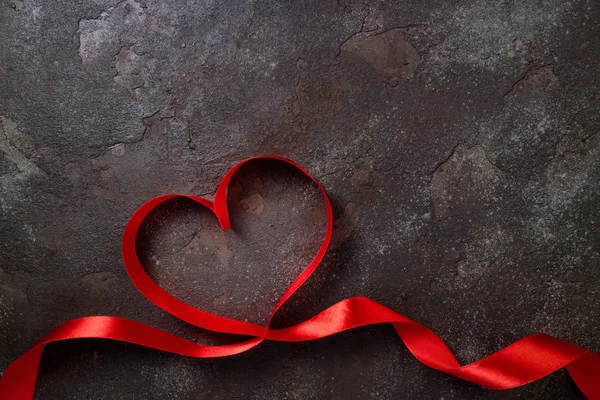 Valentines Day Background Red Heart Heart Shape Ribbons Happy Valentine — Stock Photo, Image