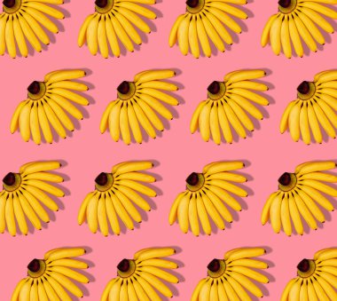 Pembe ba taze sarı muz Trendy renkli meyve deseni