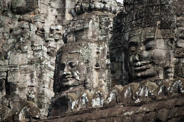 Eine Architektur Des Bayon Gesichts Auf Bayon Castle Siem Reap — Stockfoto
