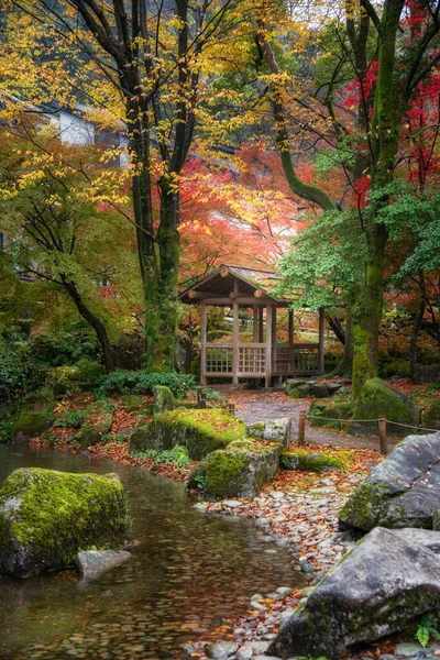 Beautiful View Wooden Cottage Canal Gifu Park Autumn Gifu Japan — Stock Photo, Image