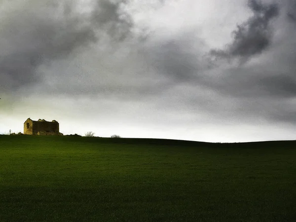 Sizilianische Landschaft Der Nähe Von Militellova Die Landschaft Eine Ruine — Stockfoto