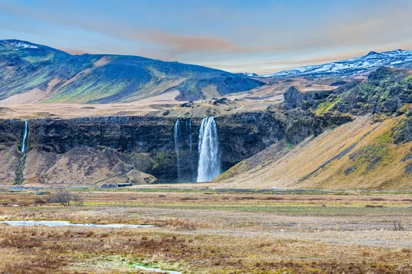 Панорама Над Вражаючим Порожнім Ландшафтом Південної Ісландії Взимку — стокове фото