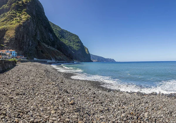 Kilátás Köves Strand Sao Vicente Portugál Madeira Szigeten — Stock Fotó