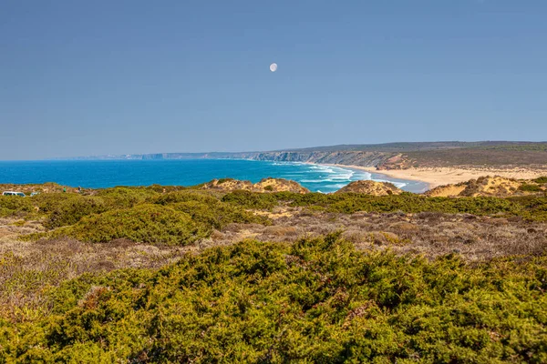 Panoramiczne Zdjęcie Praia Bordeira Portugalii — Zdjęcie stockowe