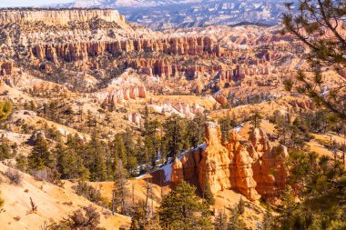 Bryce Kanyonu 'nun Utah' ta kışın çekilmiş resmi.