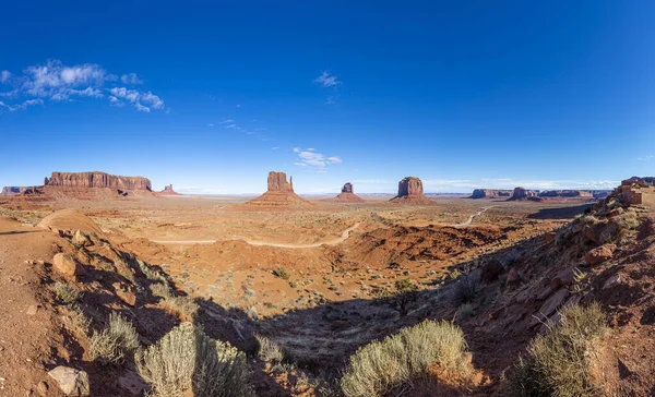 Kilátás Látványos Kőtornyok Monument Valley Utah — Stock Fotó