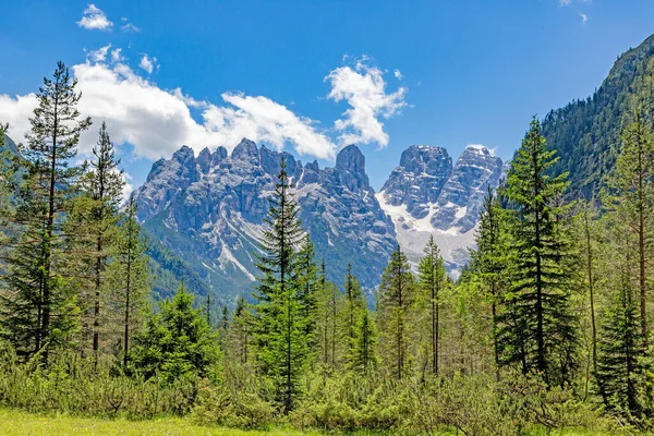 Till Monte Cristallo Från Duerrensee Italienska Alperna Dagtid Sommaren — Stockfoto