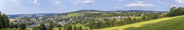 Panoramabild Des Berühmten Weihnachtsdorfes Seiffen Sommer — Stockfoto