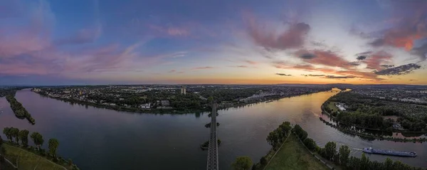 Foto Aérea Panorámica Zona Mainspitze Con Desembocadura Del Río Principal — Foto de Stock