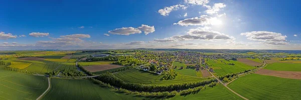 Foto Panorámica Del Dron Ciudad Diemelstadt Norte Hesse Alemania — Foto de Stock