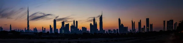 Vista Panorâmica Horizonte Dubai Noite Fotografada Novembro 2016 — Fotografia de Stock