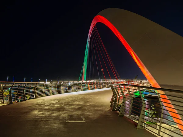 Міст Канатів Дубаї Вночі Листопаді 2018 Року — стокове фото
