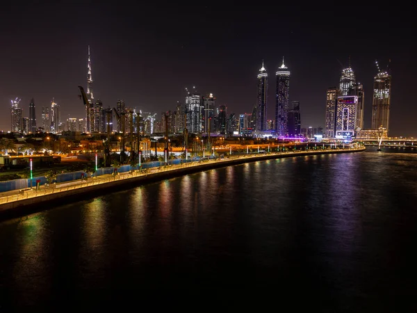 Skyline Dubai Notte Novembre 2018 — Foto Stock