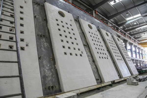 Picture Precast Concrete Facade Elements Production Tilting Tables — Stock Photo, Image