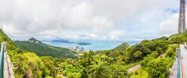 Панорамна Картина Над Хонгконгом Гори Високий Захід Вигляд Пойнт Протягом — стокове фото