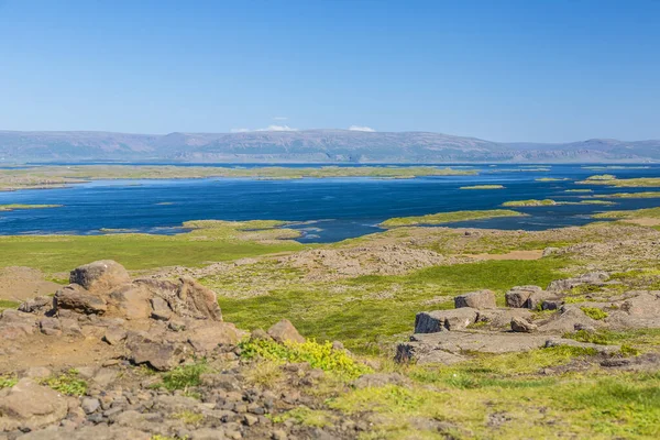 Visa Vesturhopsvatn Sjö Island Sommaren — Stockfoto