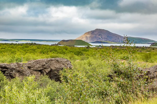 Yazın Zlanda Daki Myvatn Göllerine Bak — Stok fotoğraf