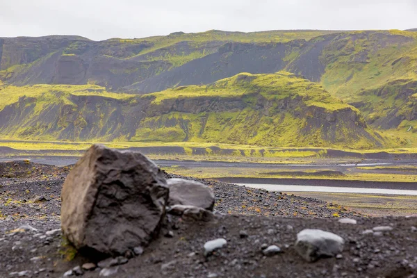 Panorámás Kép Svinafelljoekull Gleccserről Izland Déli Részén Nyáron — Stock Fotó