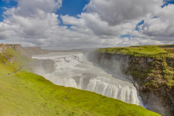 Вид Водоспад Гульфосс Півдні Ісландії Влітку — стокове фото