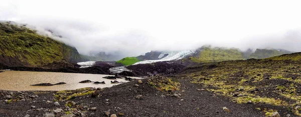 Панорама Льодовика Svinafelljoekull Південній Ісландії Влітку — стокове фото
