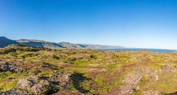 Vista Panoramica Dal Vulcano Snaefellsjoekull Sulla Penisola Snaefells Islanda Estate — Foto Stock