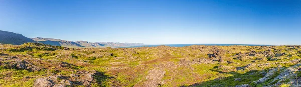 Vue Panoramique Depuis Volcan Snaefellsjoekull Sur Péninsule Snaefells Islande Été — Photo