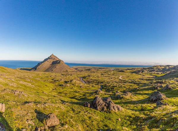Панорамный Вид Вулкана Снефельсйокудль Полуостров Снефельс Исландии Летом Дневное Время — стоковое фото