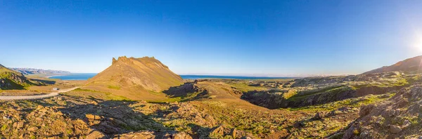 Vue Panoramique Depuis Volcan Snaefellsjoekull Sur Péninsule Snaefells Islande Été — Photo