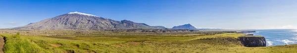 Blick Auf Den Gipfel Des Vulkans Snaefellsjoekul Sommer — Stockfoto