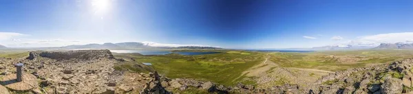 Panoramic Picture Open Landscape Northern Iceland Stock Image