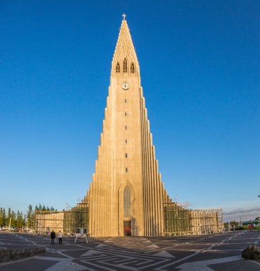 Reykjavik 'teki Hallgrimskirkja' nın ön görüntüsü