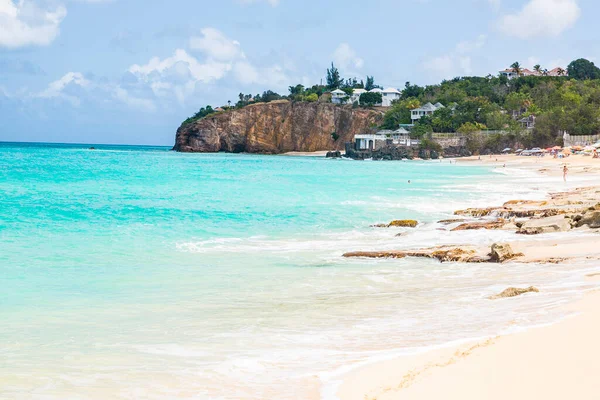 Vista Playa Tropical Isla Caribeña Maarten — Foto de Stock