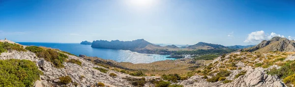 Panoramiczne Zdjęcie Cala San Vicenc Cap Formentor Wyspie Majorka — Zdjęcie stockowe