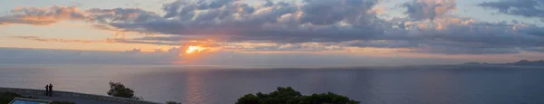 Panoramisch Uitzicht Zee Voor Cap Formentor Majorca Bij Zonsopgang Gefotografeerd — Stockfoto