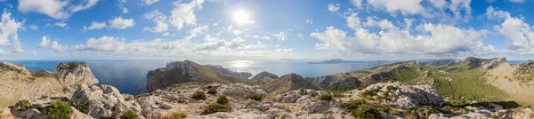 Panoramabild Von Fumat Über Dem Cap Formentor Auf Mallorca Aufgenommen — Stockfoto