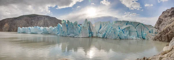 Imagem Uma Geleira Cinzenta Parque Nacional Torres Del Paine Patagonoa — Fotografia de Stock