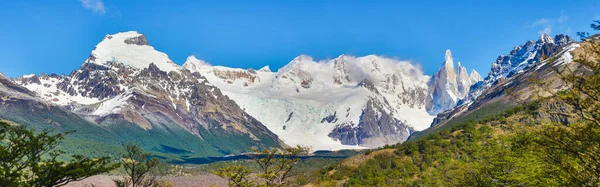 Panoramatický Obraz Hory Cerro Torre Patagonii — Stock fotografie