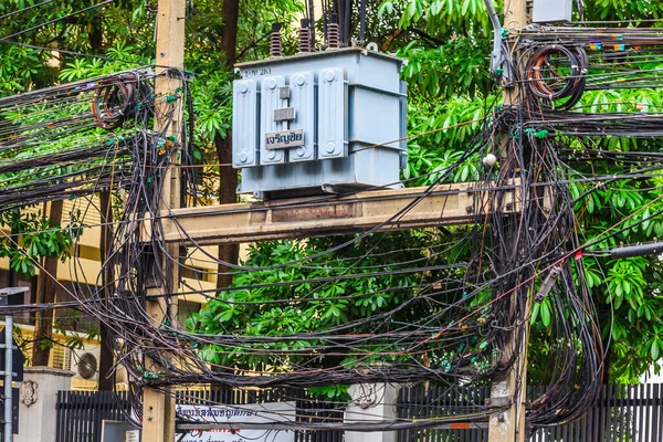 Imagen Cableado Caótico Bangkok —  Fotos de Stock