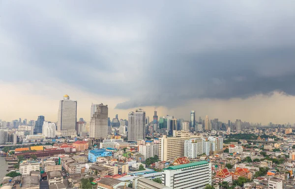 Fotografie Panorama Bangkoku Zvýšené Perspektivy Bouří Thajsku Říjnu 2014 — Stock fotografie