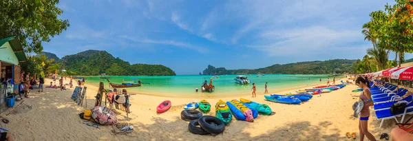 Fénykép Strand Thai Sziget Phi Phi Sziget Nap Folyamán Fényképezte — Stock Fotó