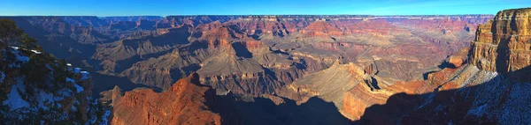 Foto Tirada Grand Canyon Margem Sul Inverno Com Neve Céus — Fotografia de Stock