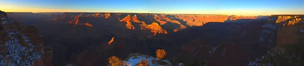 Fotografia Grand Canyon Orla Sul Inverno Com Neve Céus Claros — Fotografia de Stock