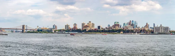 Panoramatický Výhled Panorama Manhattanu Trajektu Staten Island — Stock fotografie