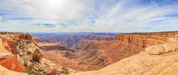 Colorado Nehri Kanyonu Üzerindeki Muley Point Ten Panoramik Manzara — Stok fotoğraf