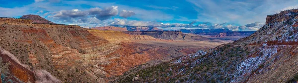 Panoramic View Arizona Desert Winter Elevated Perspective Impressive Cloud Formations — Stock Photo, Image