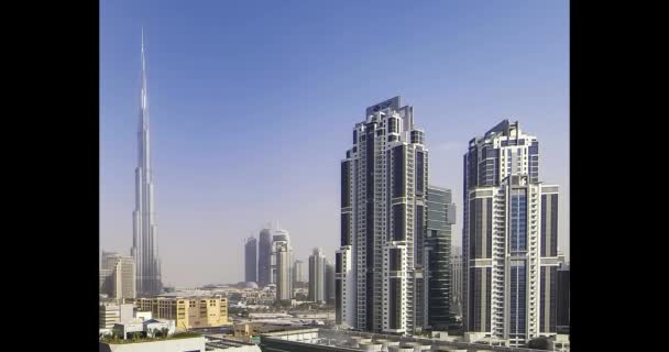 Timpul Aerian Trece Peste Dubai Timpul Apusului Soare Noiembrie 2019 — Videoclip de stoc
